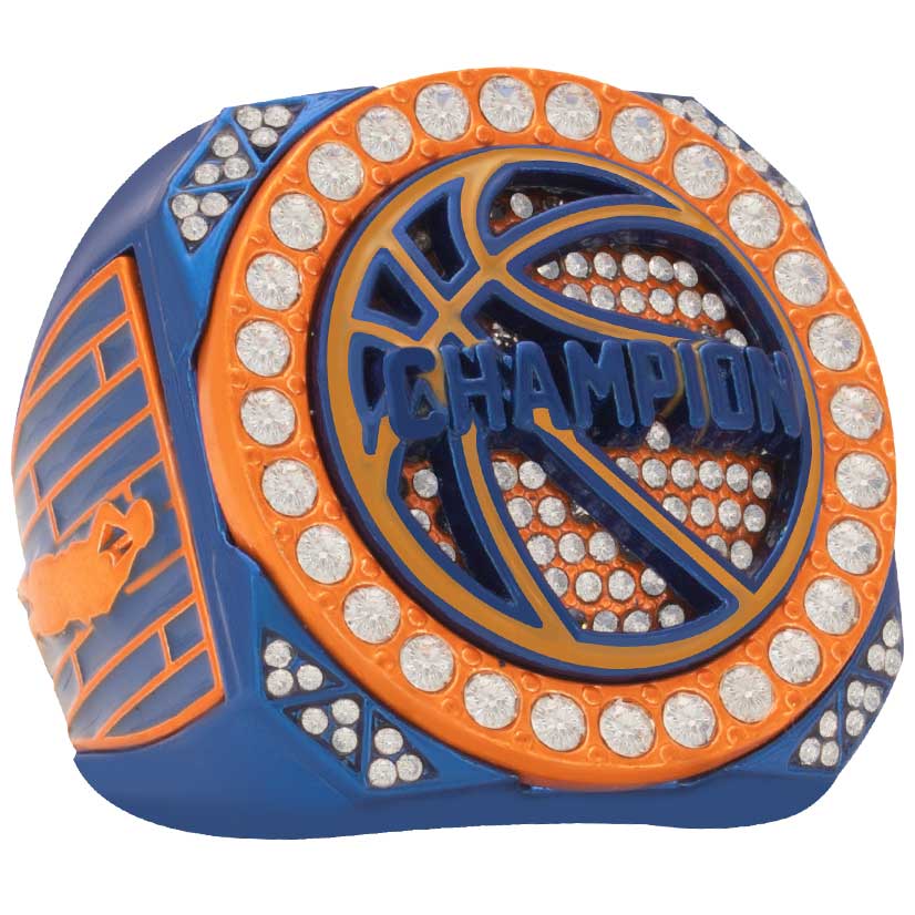 Orange & Blue Basketball Champion & Finalist Rings | Court Series