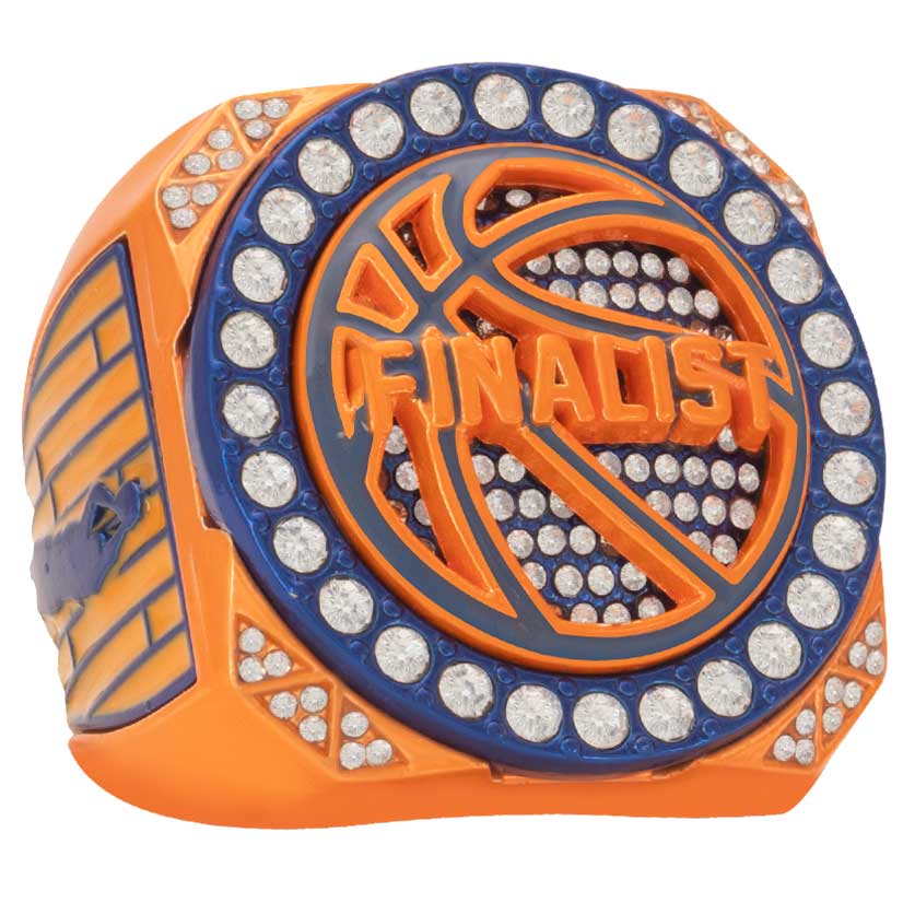 Orange & Blue Basketball Champion & Finalist Rings | Court Series