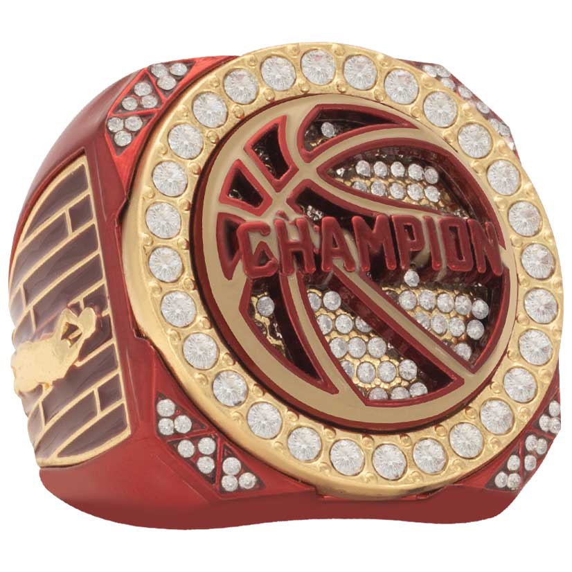 Crimson & Gold Basketball Champion & Finalist Rings | Court Series
