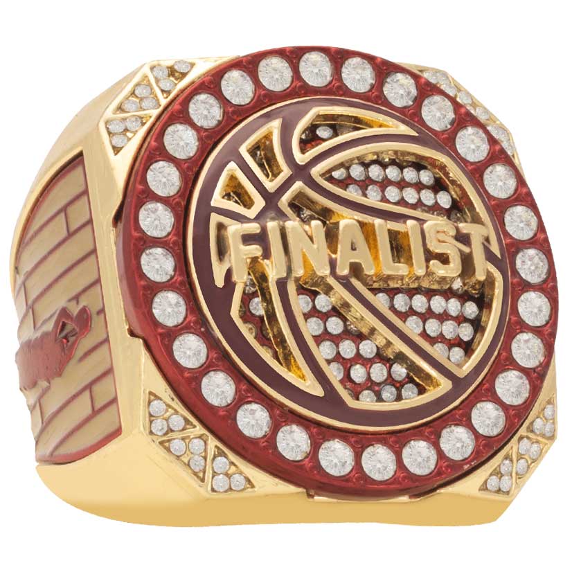 Crimson & Gold Basketball Champion & Finalist Rings | Court Series