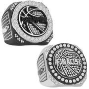 Black & Silver Basketball Champion & Finalist Rings | Court Series