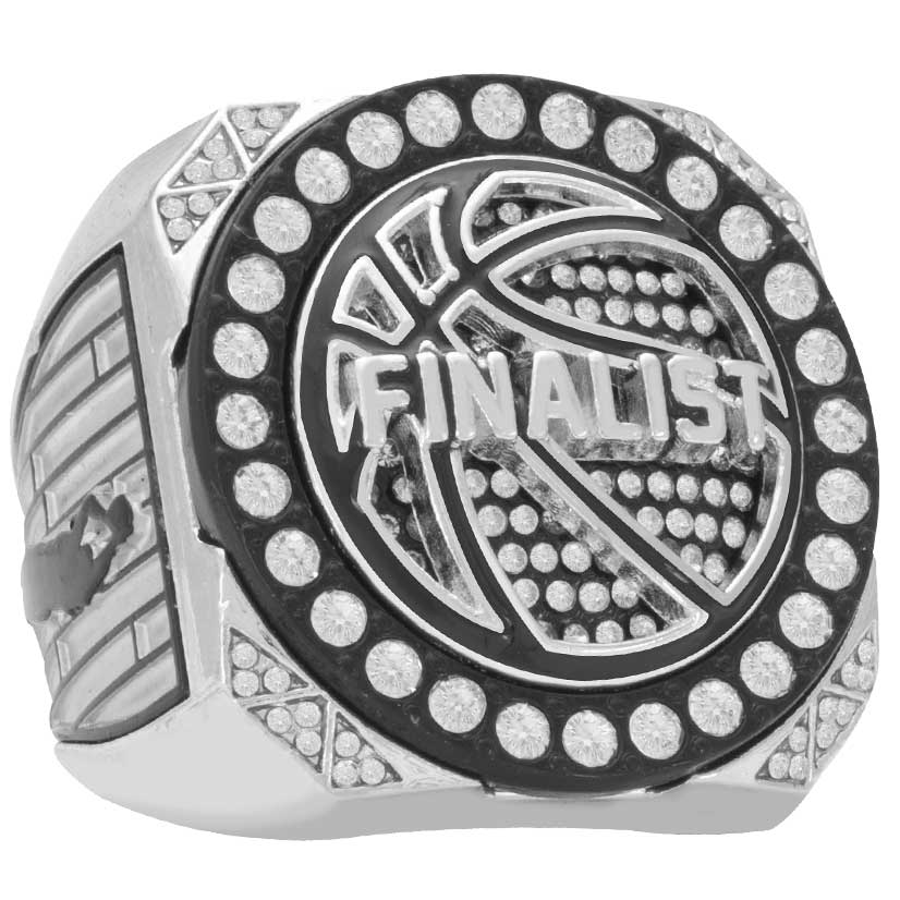 Black & Silver Basketball Champion & Finalist Rings | Court Series