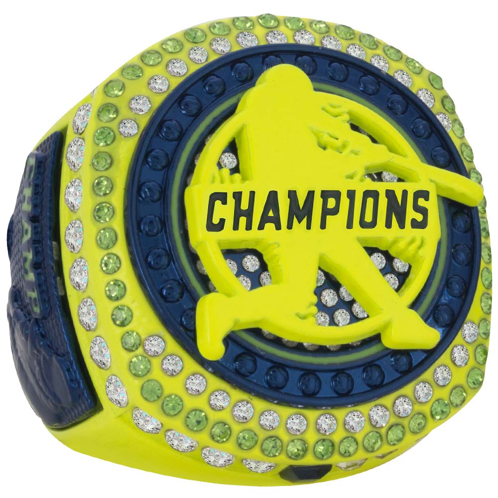 Baseball Legacy Series Ring - Navy & Neon Yellow