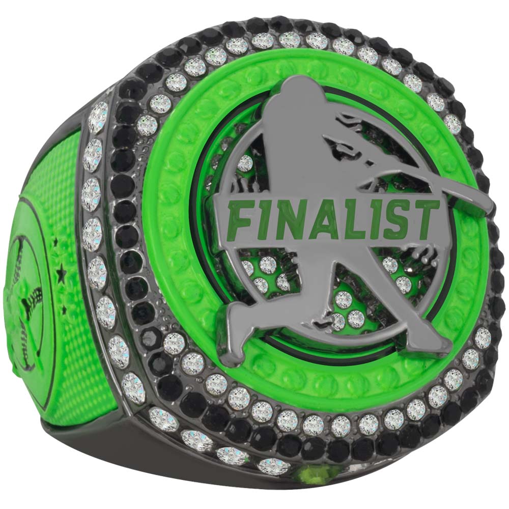 Baseball Legacy Series Ring - Neon Green & Gun Metal