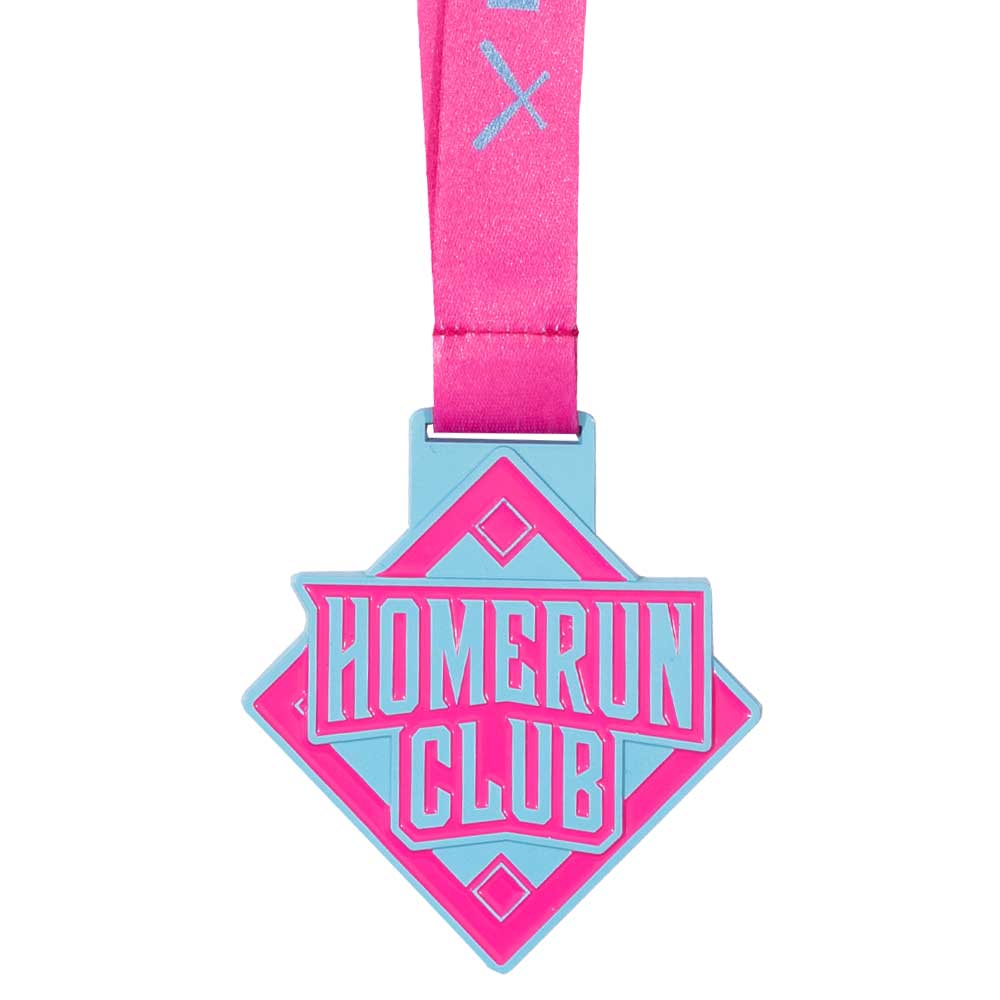 Home Run Club Medal- Neon Pink & Blue