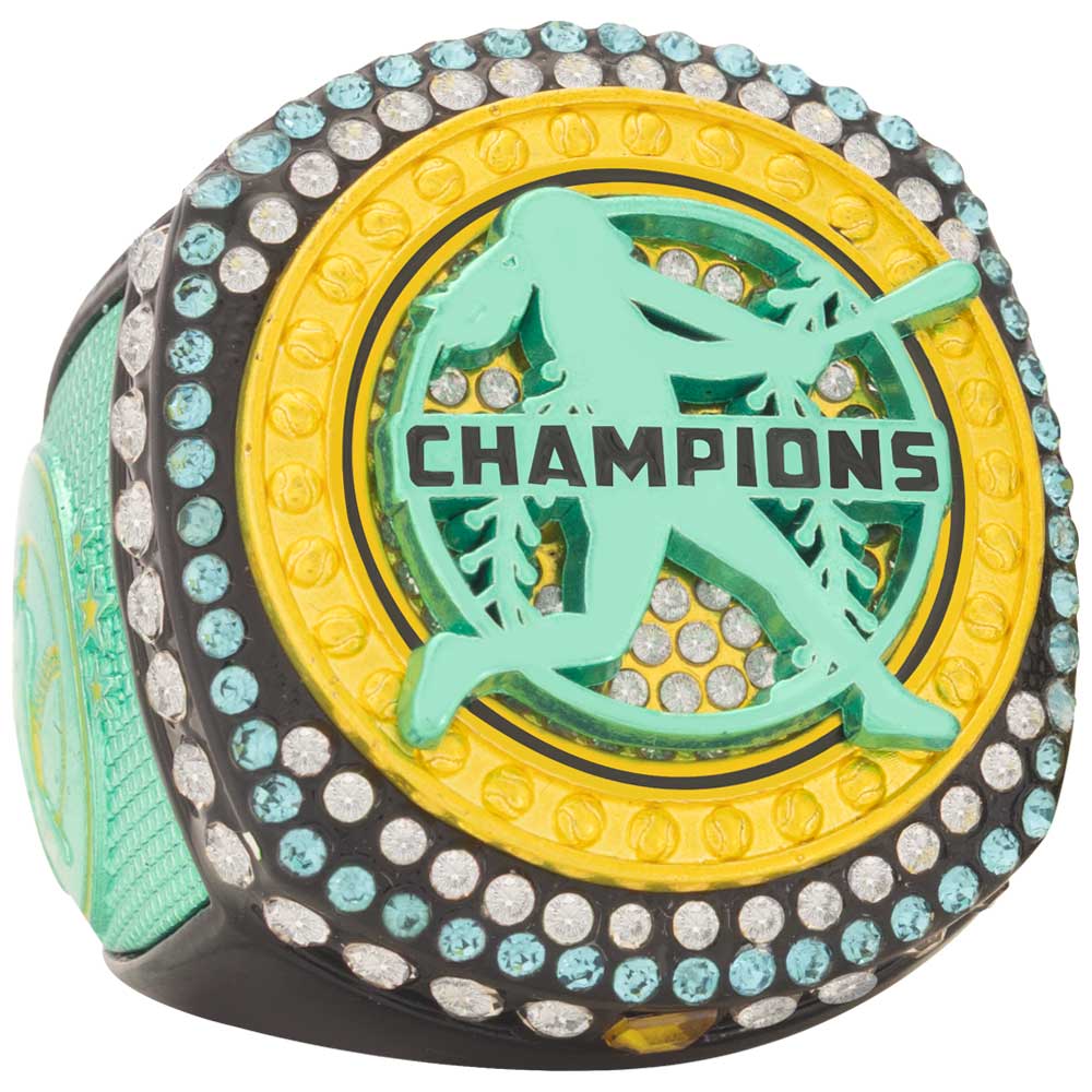 Fastpitch Legacy Rings - Teal, Black & Yellow