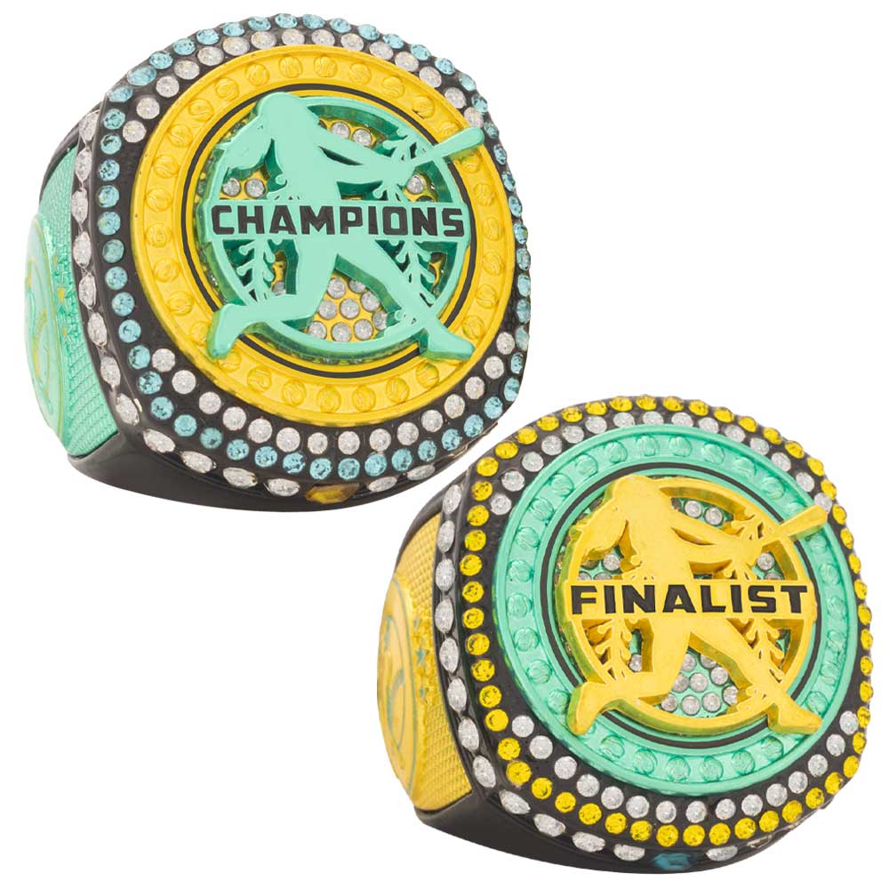 Fastpitch Legacy Rings - Teal, Black & Yellow