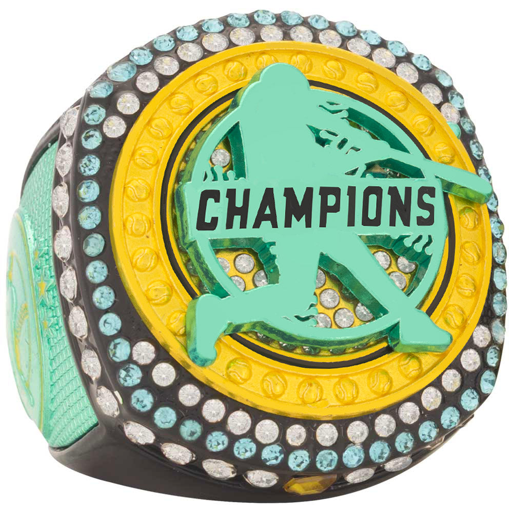 Baseball Legacy Series Ring - Teal, Black & Yellow