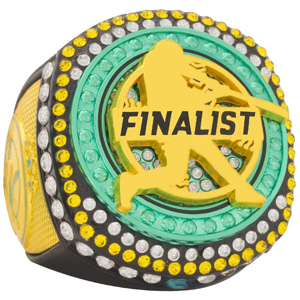 Baseball Legacy Series Ring - Teal, Black & Yellow