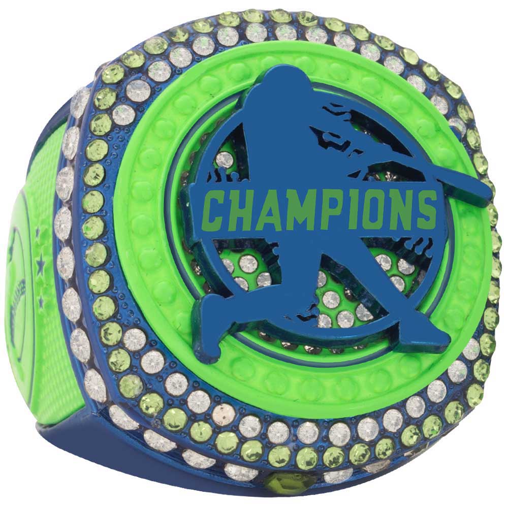 Baseball Legacy Series Ring - Neon Green & Blue