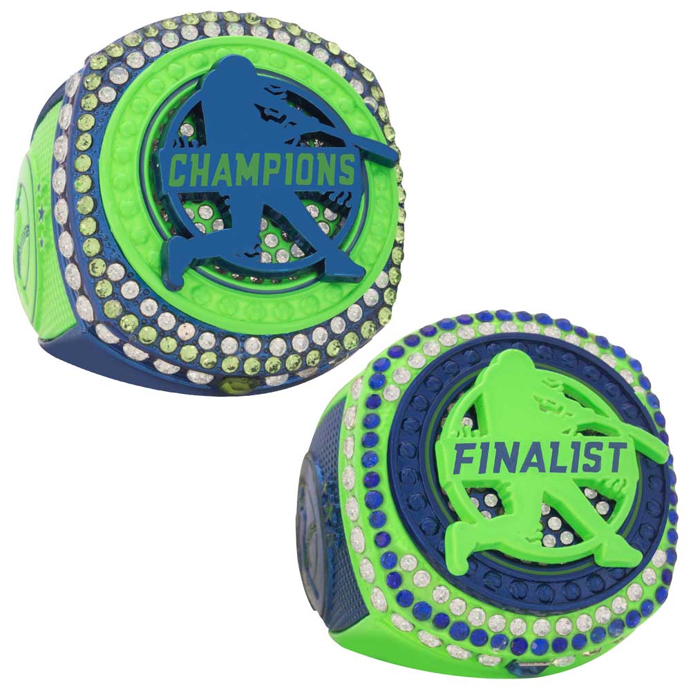 Baseball Legacy Series Ring - Neon Green & Blue