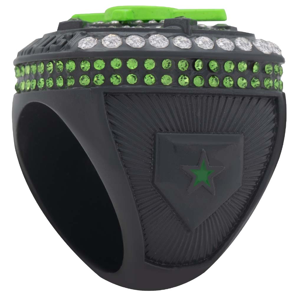 Crossed Bat Series Ring  - Neon Green & Gray