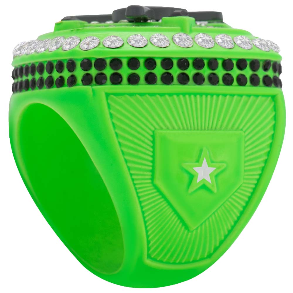Crossed Bat Series Ring  - Neon Green & Gray