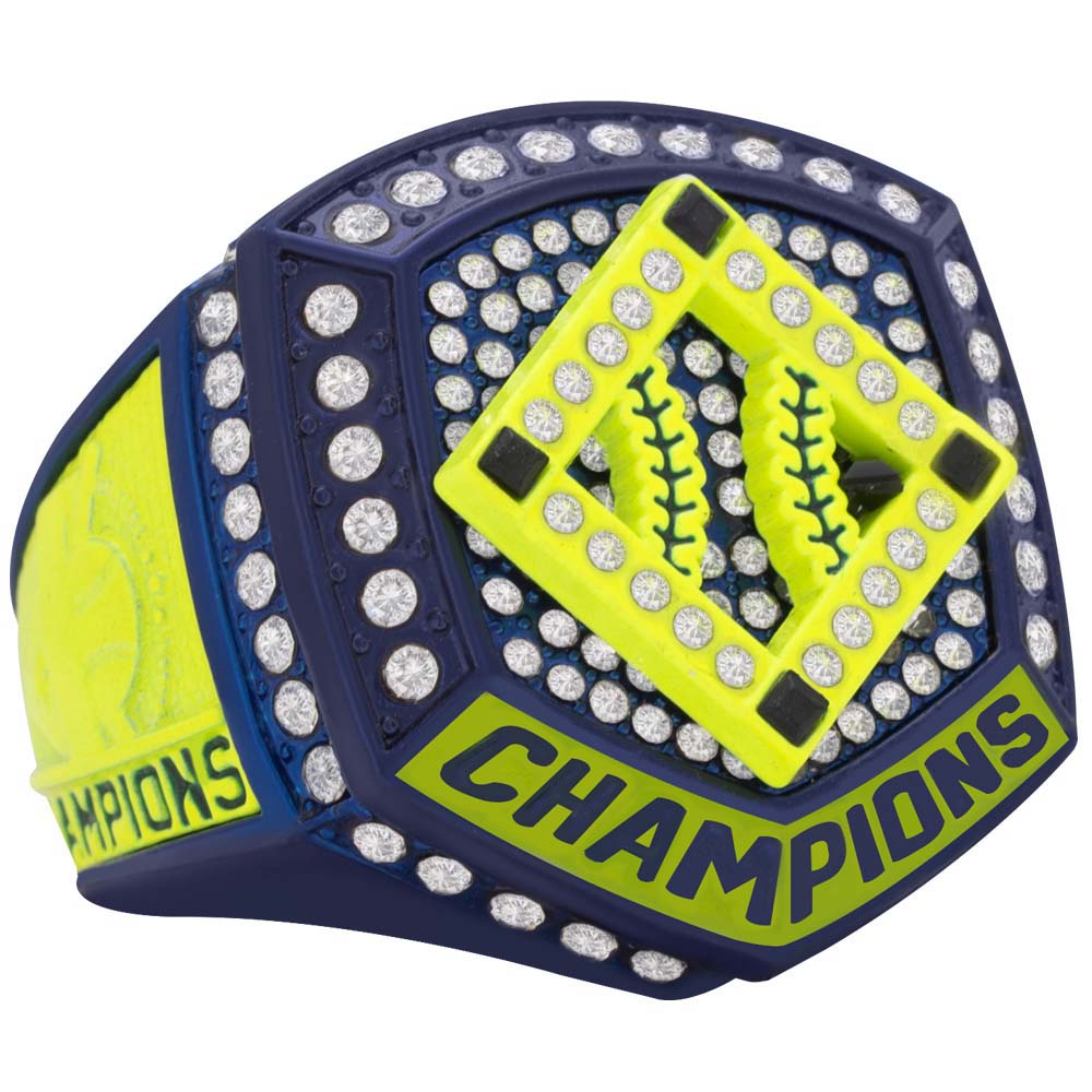 Home Plate Series Ring - Neon Yellow & Navy
