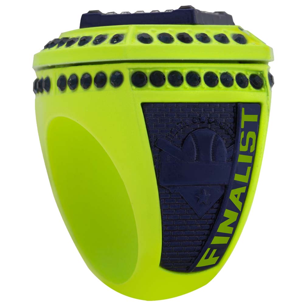 Home Plate Series Ring - Neon Yellow & Navy