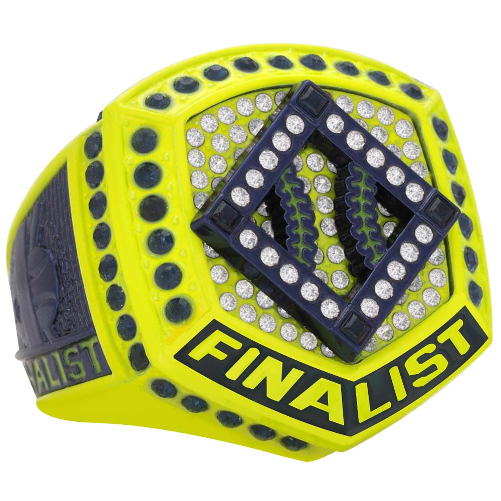 Home Plate Series Ring - Neon Yellow & Navy